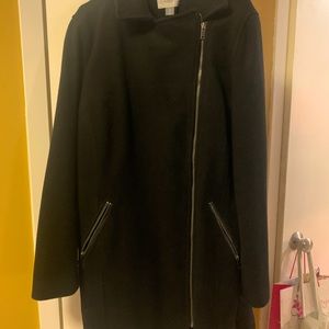 Black wool blend coat
